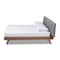 Baxton Studio Brita Grey Upholstered Walnut Finished Wood King Size Bed 157-9564 - alternate 2